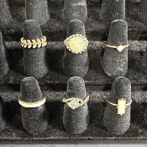 Lot of 6 , Elegant Gold and Silver Women's Ring number 5